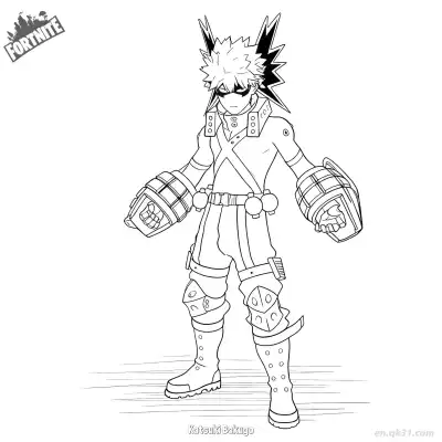 Free printable Katsuki Bakugo 02 Coloring Page - Free PDF Printable Fortnite Coloring Sheets coloring page